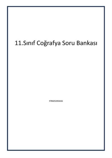 11.Sınıf Coğrafya Soru Bankası