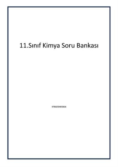 11.Sınıf Kimya Soru Bankası