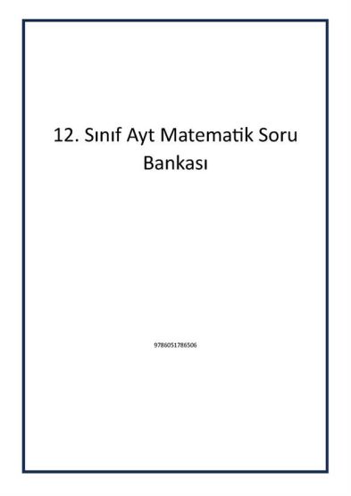 12. Sınıf Ayt Matematik Soru Bankası