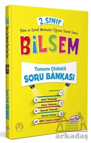 2. Sınıf BİLSEM Tamamı Çözümlü Soru Bankası Editör Yayınevi