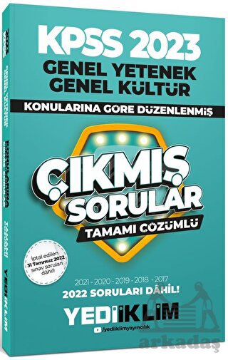 2023 KPSS Genel Yetenek Genel Kültür Konularına Göre Tamamı Çözümlü Çıkmış Sorular