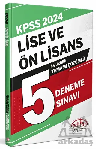 2024 KPSS Lise Ve Ön Lisans Tamamı Çözümlü 5 Fasikül Deneme Sınavı