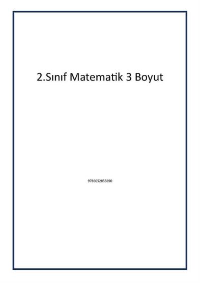 2.Sınıf Matematik 3 Boyut