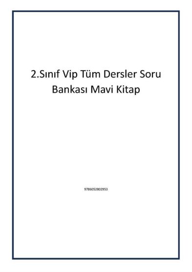 2.Sınıf Vip Tüm Dersler Soru Bankası Mavi Kitap