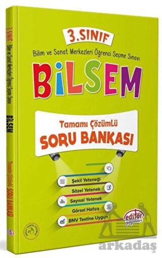 3. Sınıf Bilsem Çözümlü Soru Bankası Editör Yayınevi