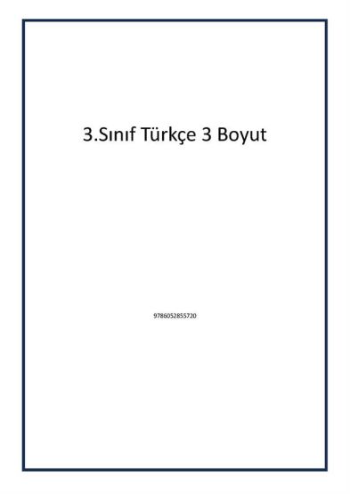 3.Sınıf Türkçe 3 Boyut