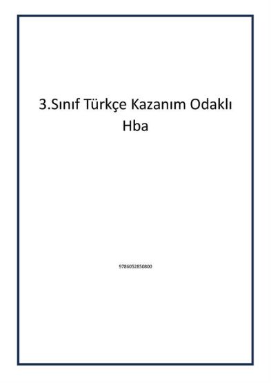 3.Sınıf Türkçe Kazanım Odaklı Hba