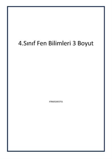 4.Sınıf Fen Bilimleri 3 Boyut