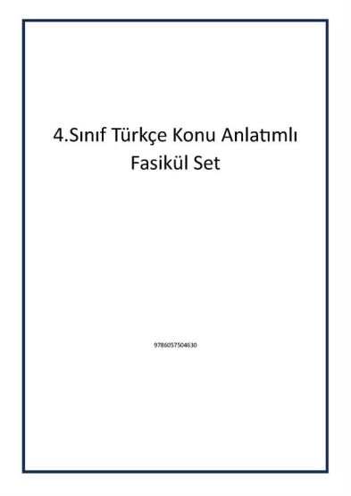 4.Sınıf Türkçe Konu Anlatımlı Fasikül Set