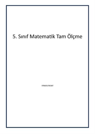 5. Sınıf Matematik Tam Ölçme