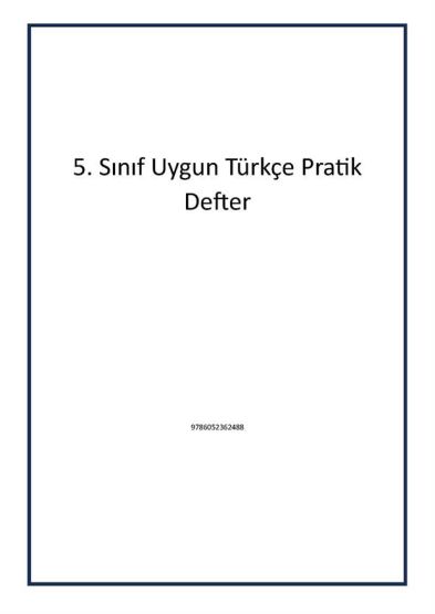 5. Sınıf Uygun Türkçe Pratik Defter