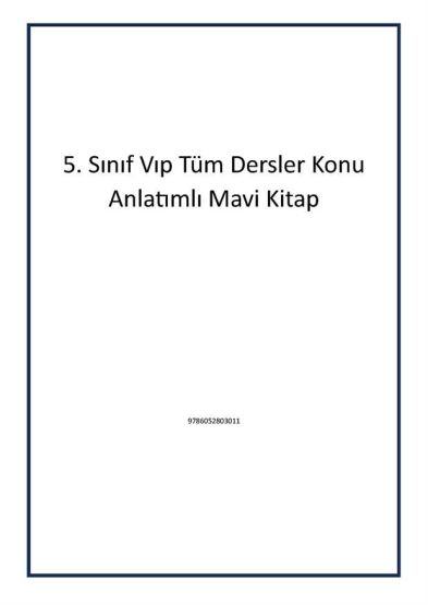 5. Sınıf Vıp Tüm Dersler Konu Anlatımlı Mavi Kitap