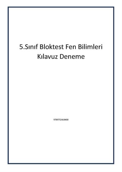 5.Sınıf Bloktest Fen Bilimleri Kılavuz Deneme