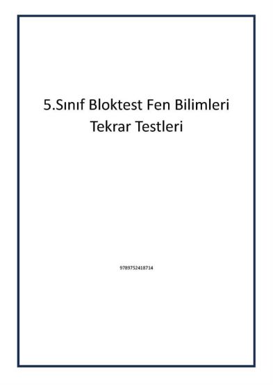 5.Sınıf Bloktest Fen Bilimleri Tekrar Testleri