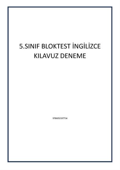 5.SINIF BLOKTEST İNGİLİZCE KILAVUZ DENEME