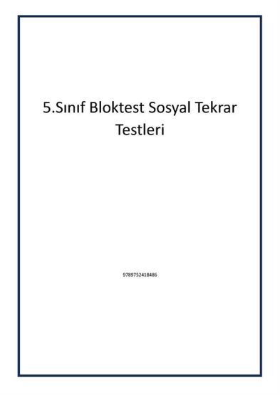 5.Sınıf Bloktest Sosyal Tekrar Testleri