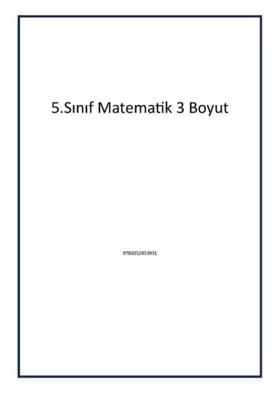 5.Sınıf Matematik 3 Boyut