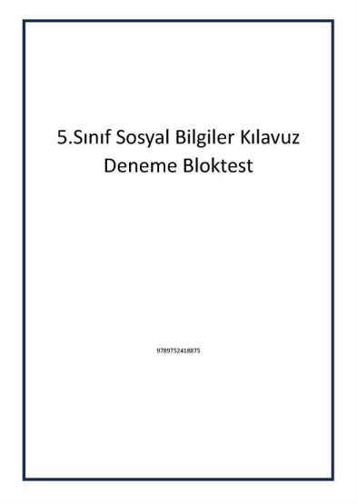 5.Sınıf Sosyal Bilgiler Kılavuz Deneme Bloktest