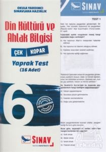 6. Sınıf Din Kültürü Ve Ahlak Bilgisi Yaprak Test