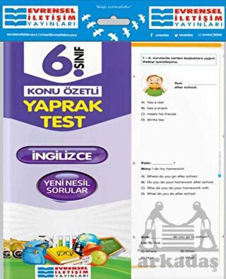 6. Sınıf İngilizce Konu Özetli Yaprak Test