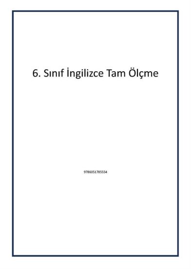 6. Sınıf İngilizce Tam Ölçme