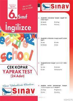 6. Sınıf İngilizce Yaprak Test; 24 Adet Yaprak Test