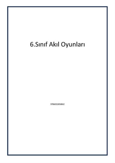 6.Sınıf Akıl Oyunları