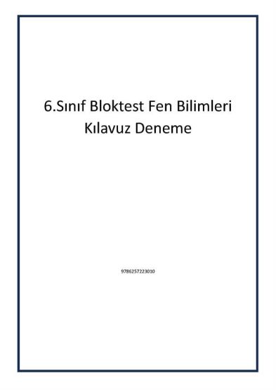 6.Sınıf Bloktest Fen Bilimleri Kılavuz Deneme