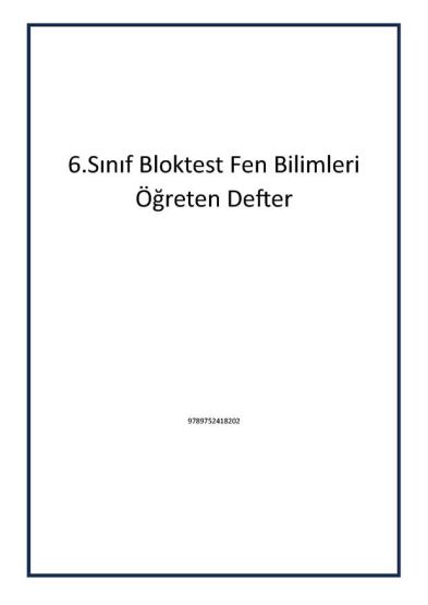 6.Sınıf Bloktest Fen Bilimleri Öğreten Defter