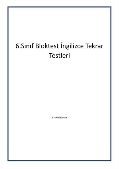 6.Sınıf Bloktest İngilizce Tekrar Testleri