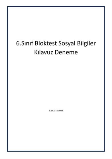 6.Sınıf Bloktest Sosyal Bilgiler Kılavuz Deneme