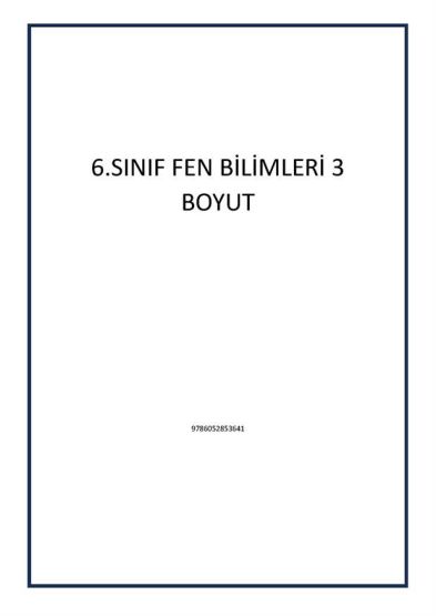 6.SINIF FEN BİLİMLERİ 3 BOYUT