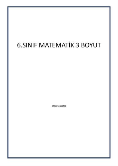 6.SINIF MATEMATİK 3 BOYUT