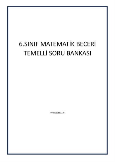 6.SINIF MATEMATİK BECERİ TEMELLİ SORU BANKASI