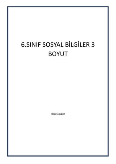 6.SINIF SOSYAL BİLGİLER 3 BOYUT