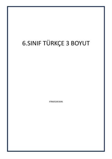 6.SINIF TÜRKÇE 3 BOYUT