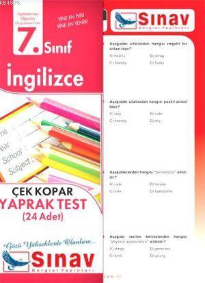 7. Sınıf İngilizce Çek Kopar Yaprak Test (24 Adet)