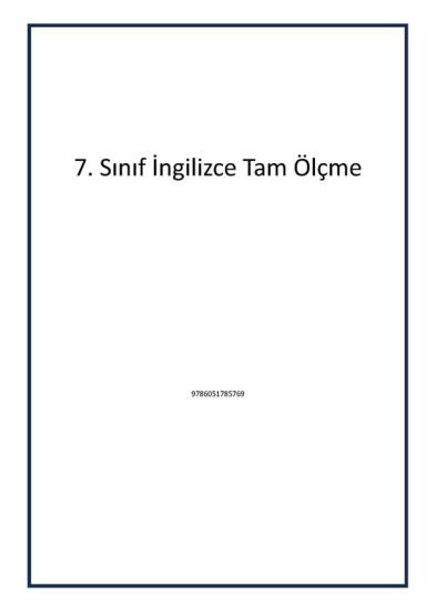 7. Sınıf İngilizce Tam Ölçme