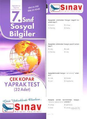 7. Sınıf Sosyal Bilgiler Çek Kopar Yaprak Test (32 Adet)