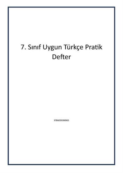 7. Sınıf Uygun Türkçe Pratik Defter