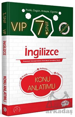 7. Sınıf VIP İngilizce Konu Anlatımlı Editör Yayınevi