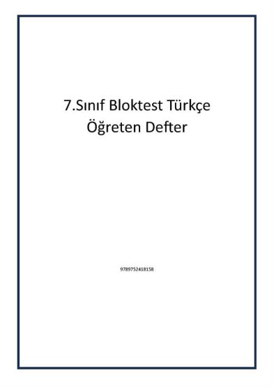 7.Sınıf Bloktest Türkçe Öğreten Defter