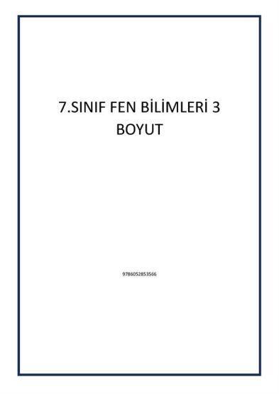 7.SINIF FEN BİLİMLERİ 3 BOYUT