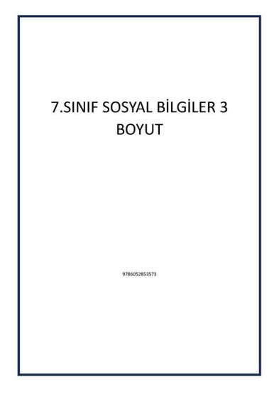 7.SINIF SOSYAL BİLGİLER 3 BOYUT