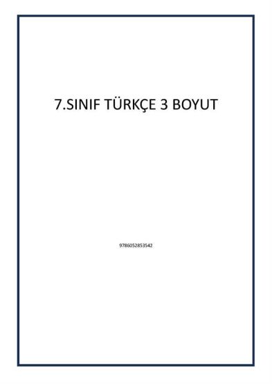 7.SINIF TÜRKÇE 3 BOYUT