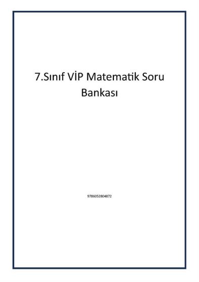 7.Sınıf VİP Matematik Soru Bankası