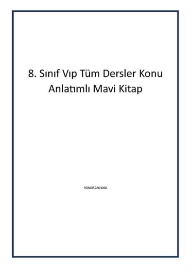 8. Sınıf Vıp Tüm Dersler Konu Anlatımlı Mavi Kitap