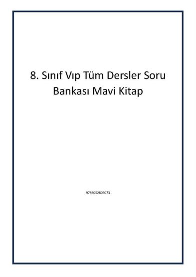 8. Sınıf Vıp Tüm Dersler Soru Bankası Mavi Kitap