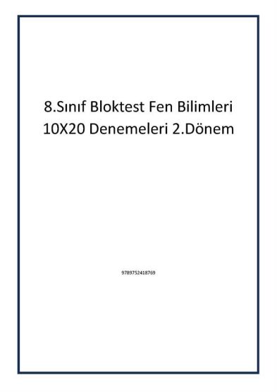 8.Sınıf Bloktest Fen Bilimleri 10X20 Denemeleri 2.Dönem