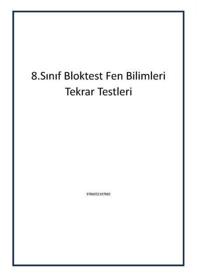 8.Sınıf Bloktest Fen Bilimleri Tekrar Testleri